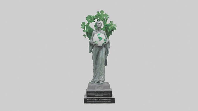 Environmental Awareness Memorial Statue model Low-poly 3D model