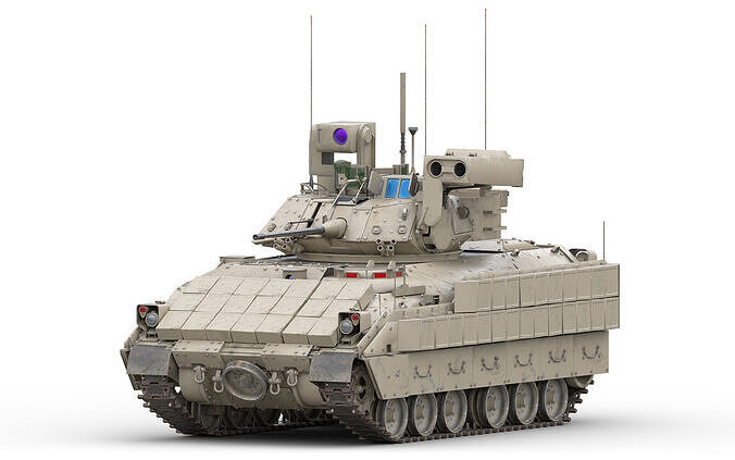 M2A3 Bradley Tank Low-poly 3D model