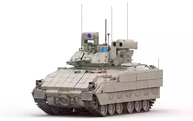 M2A3 Bradley Tank Low-poly 3D model