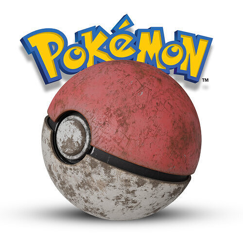 Pokemon Ball Low-poly 3D model