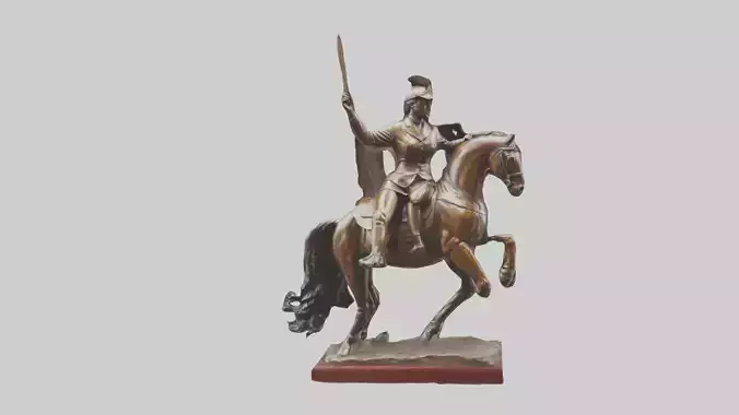 Equestrian Hero statue model Low-poly 3D model