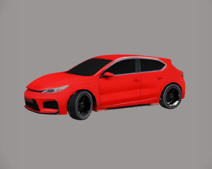 3d Red Premium Car 3D model_1