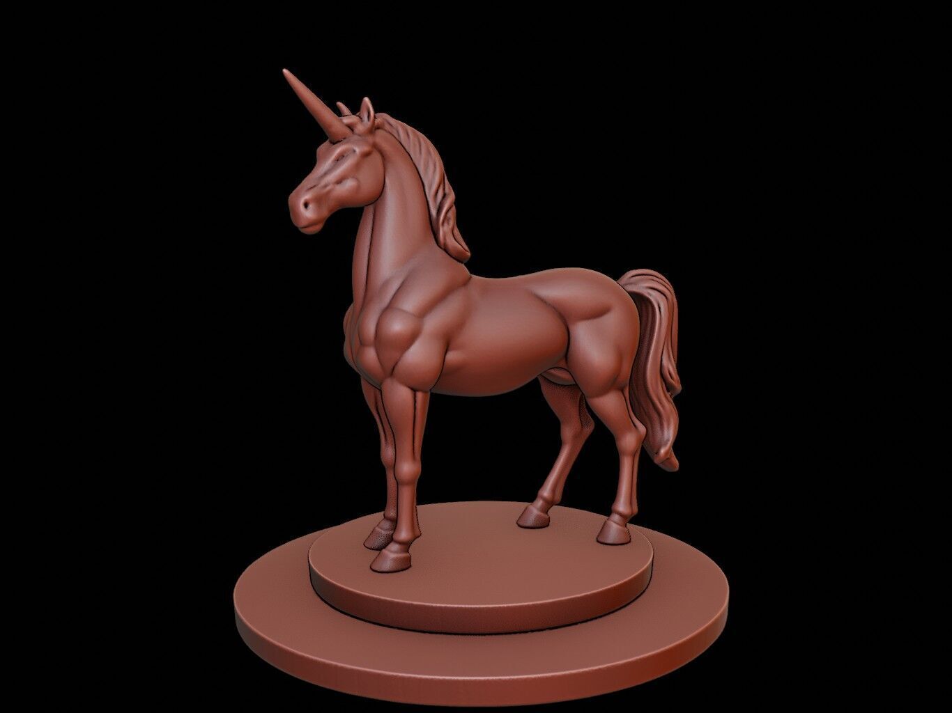 Unicorn Bust 3D print model_1