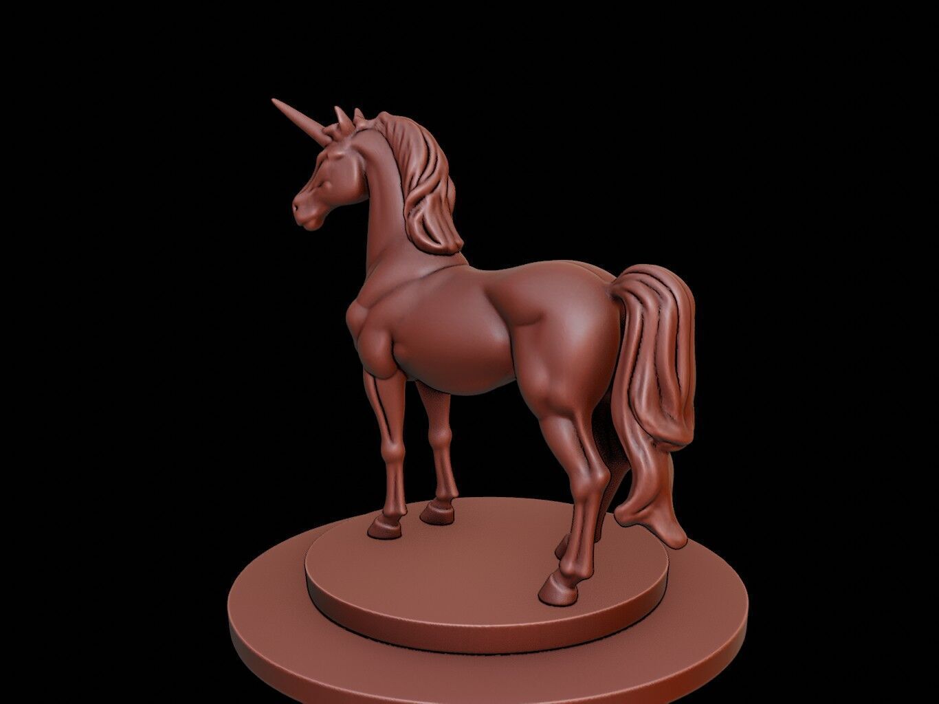 Unicorn Bust 3D print model_2
