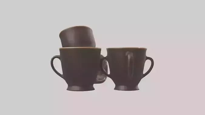 Espresso Cups model Low-poly 3D model