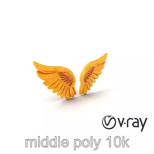 Golden Angel Wings Sculpture model pack