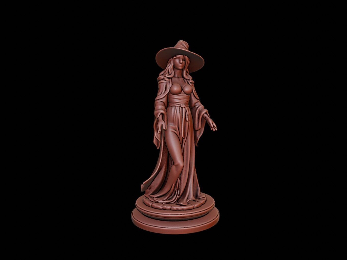 Witch Bust 3D print model_1