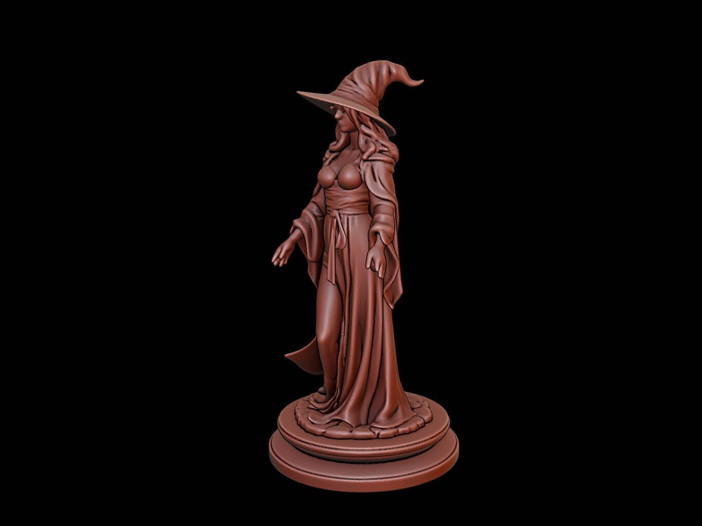 Witch Bust 3D print model_2