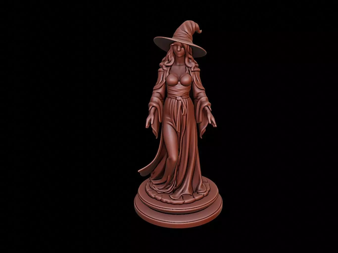 Witch Bust 3D print model_0