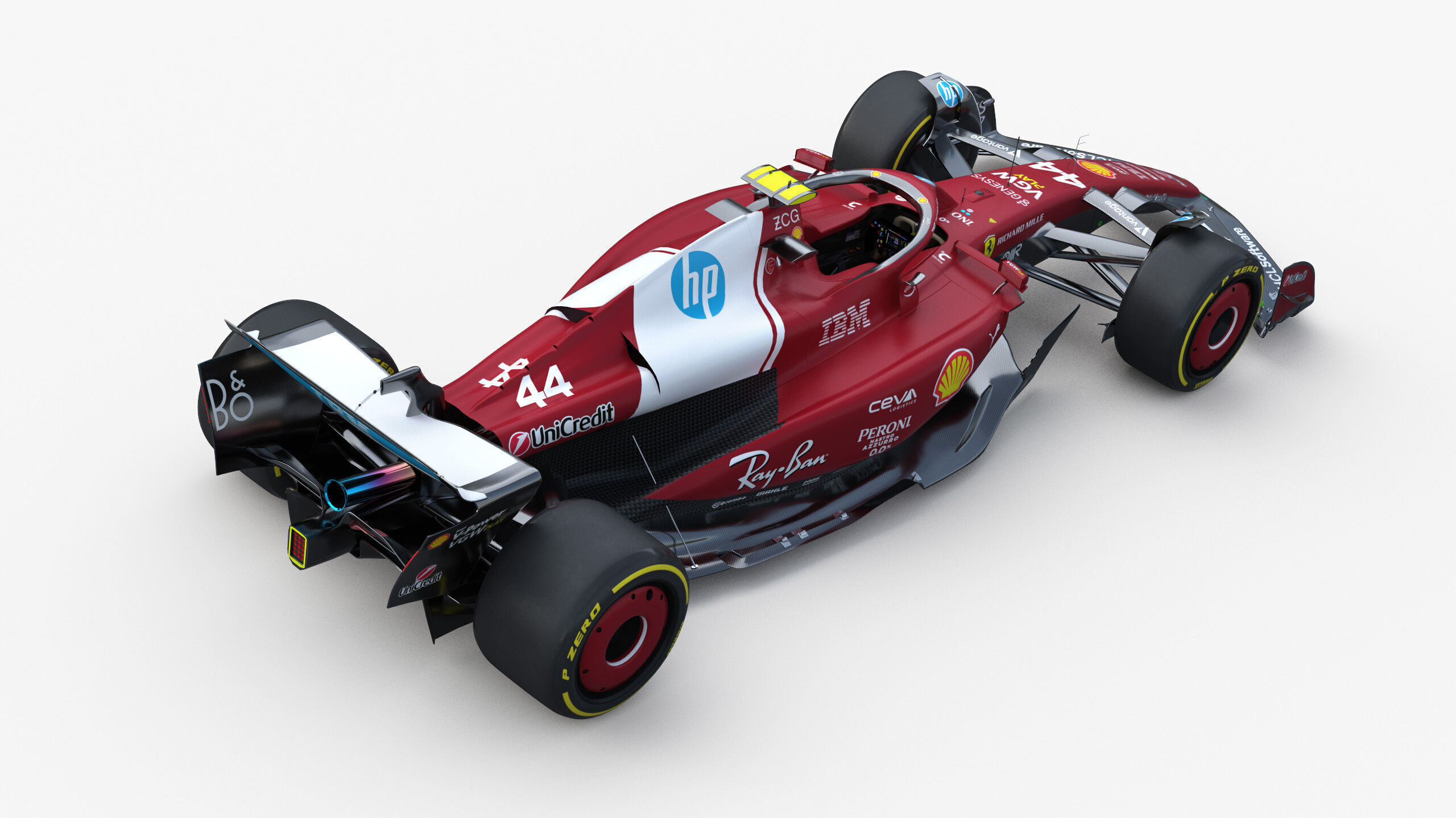 F1 Ferrari SF25 season 2025 Low-poly 3D model_6