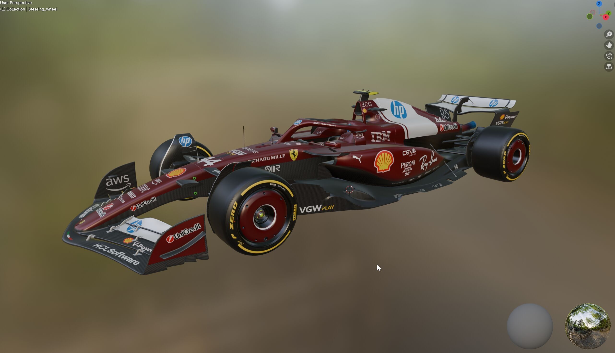 F1 Ferrari SF25 season 2025 Low-poly 3D model_15