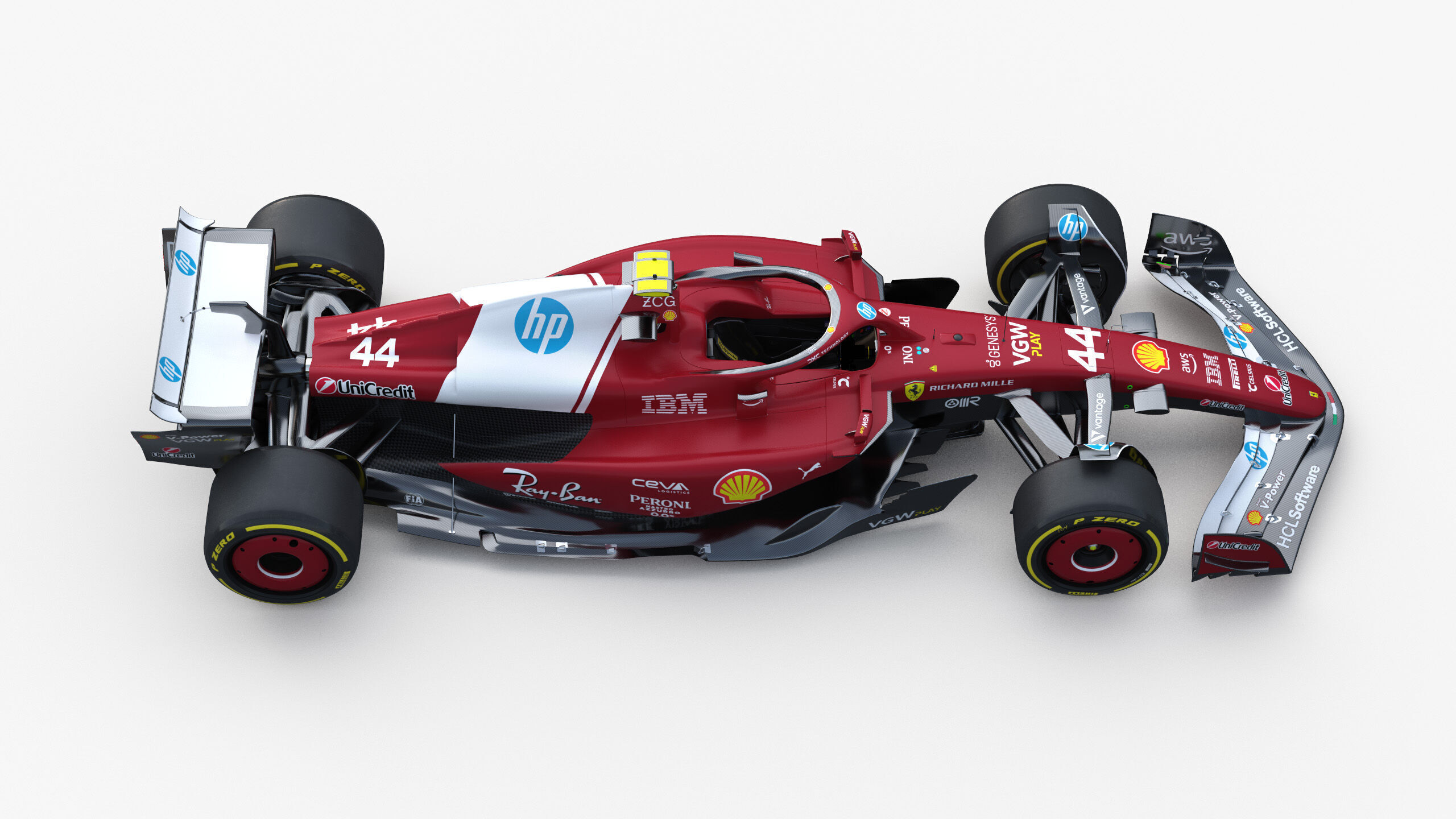 F1 Ferrari SF25 season 2025 Low-poly 3D model_7