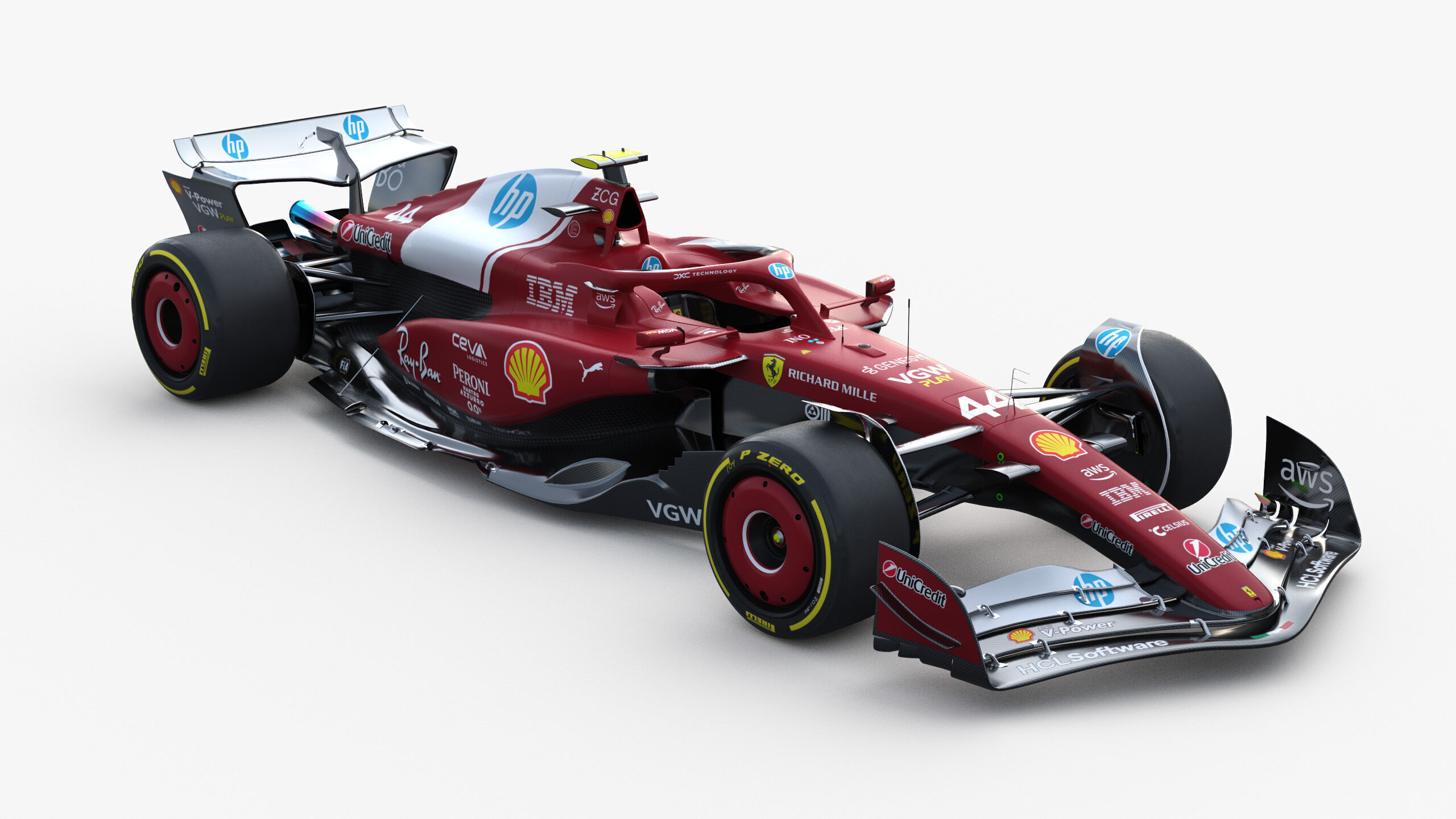 F1 Ferrari SF25 season 2025 Low-poly 3D model_8