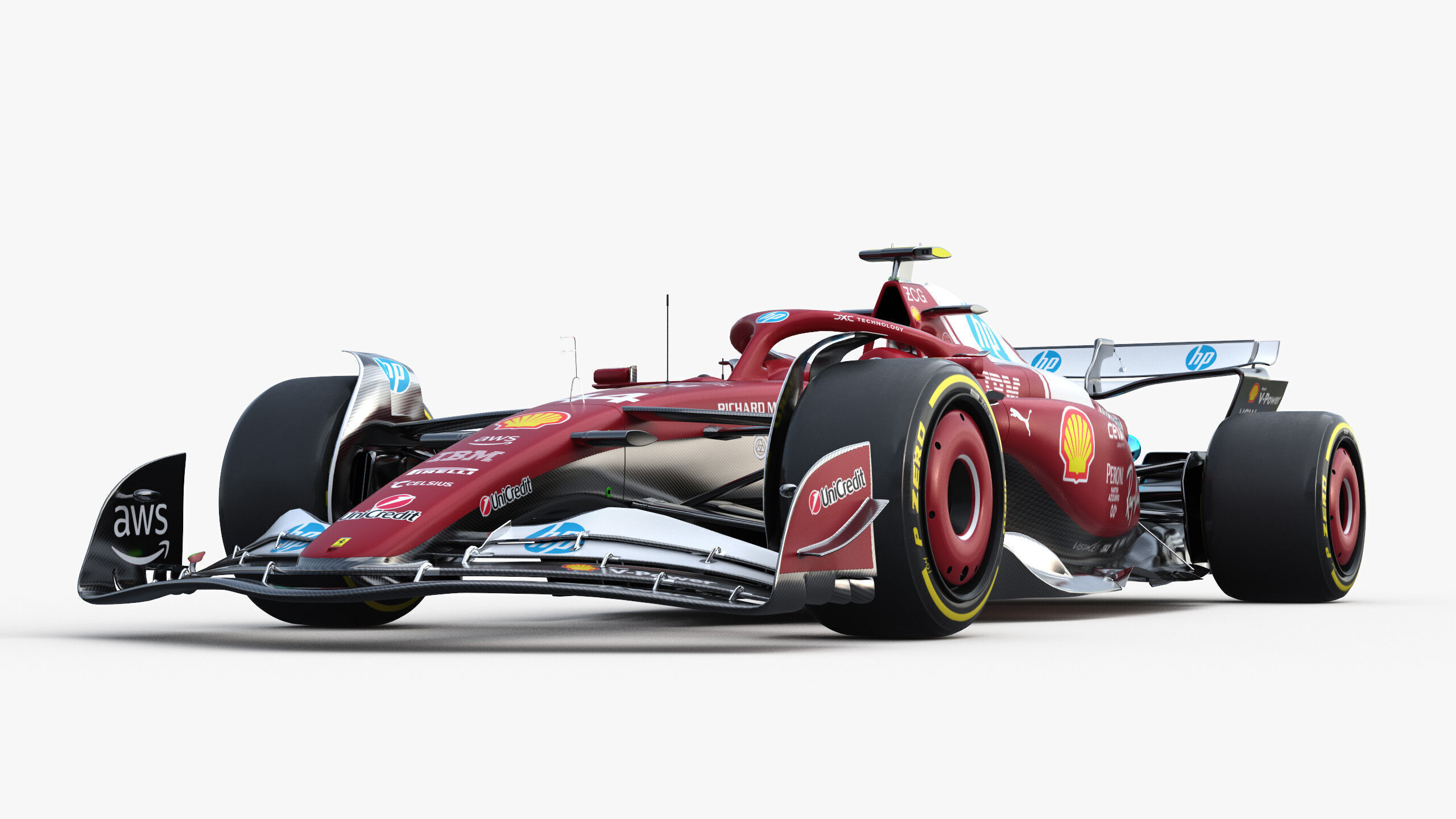 F1 Ferrari SF25 season 2025 Low-poly 3D model_12