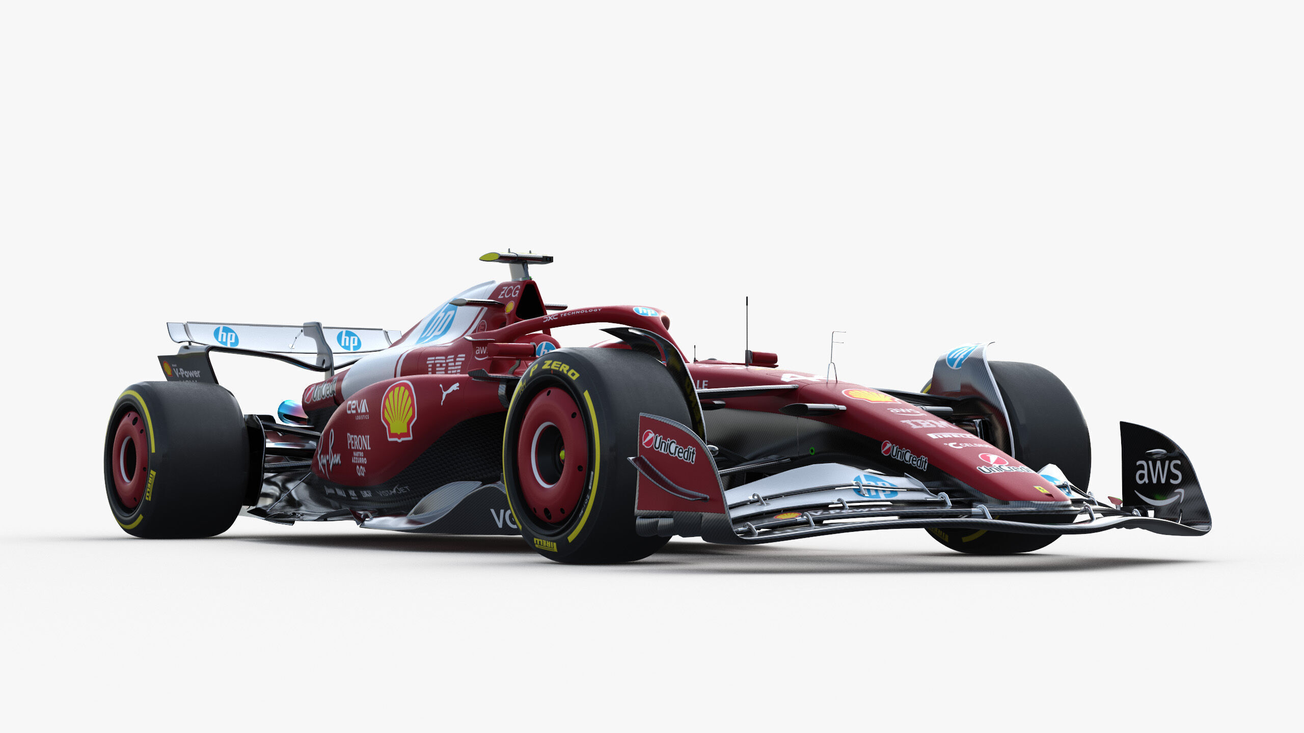 F1 Ferrari SF25 season 2025 Low-poly 3D model_9