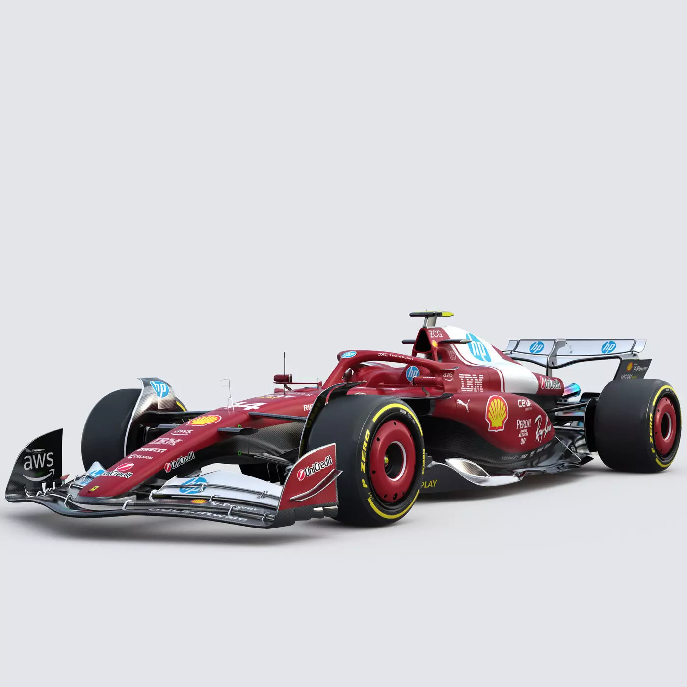 F1 Ferrari SF25 season 2025 Low-poly 3D model_0