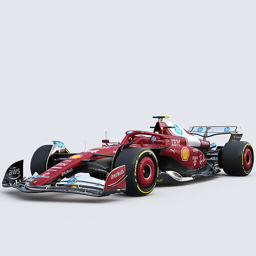 F1 Ferrari SF25 season 2025 Low-poly 3D model