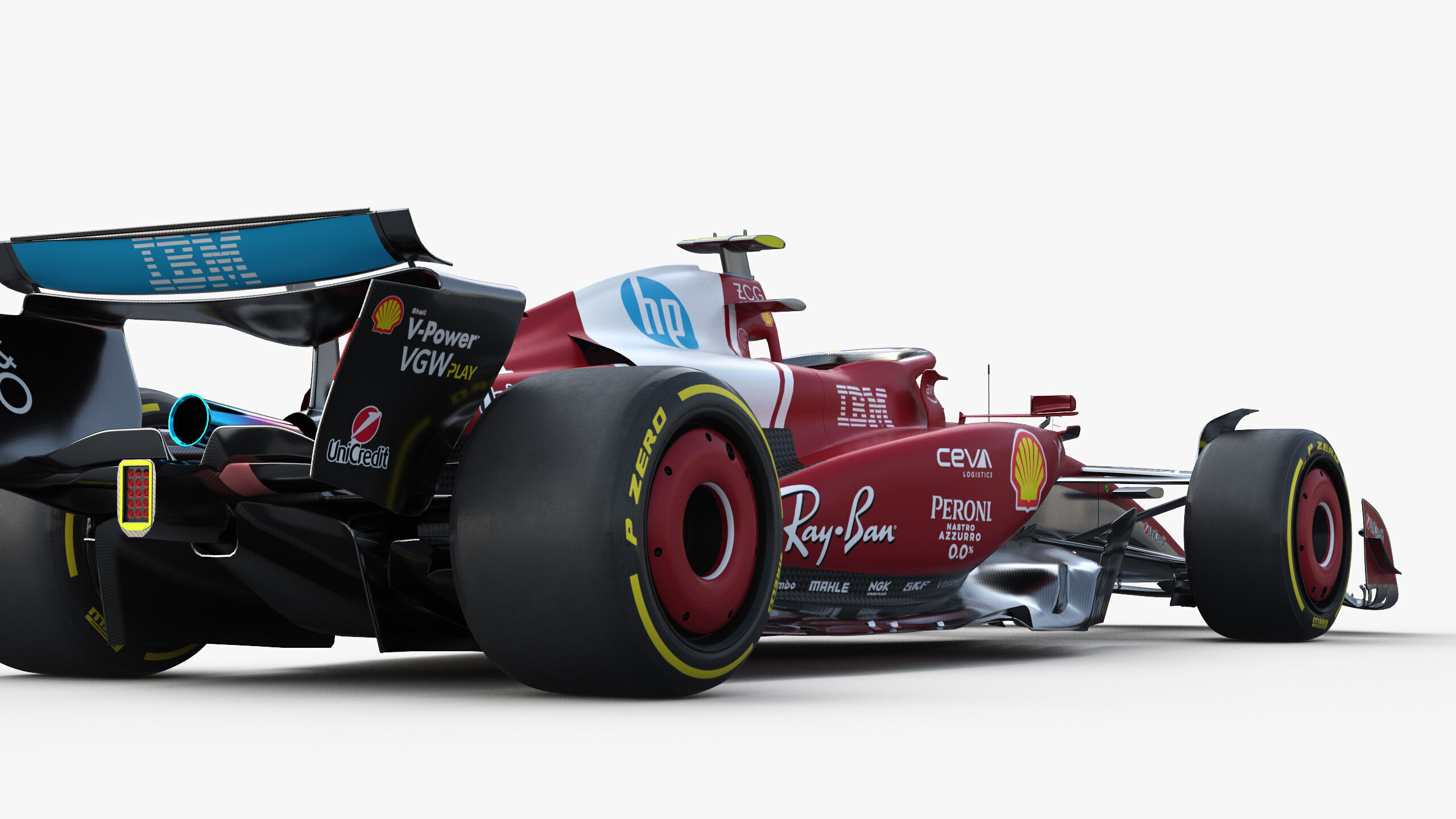 F1 Ferrari SF25 season 2025 Low-poly 3D model_13