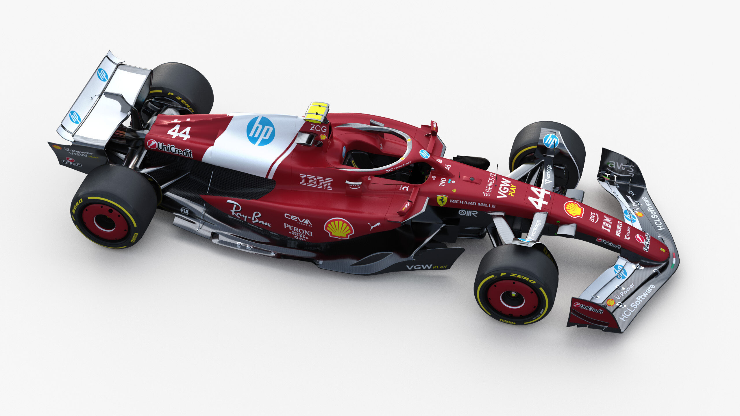 F1 Ferrari SF25 season 2025 Low-poly 3D model_10