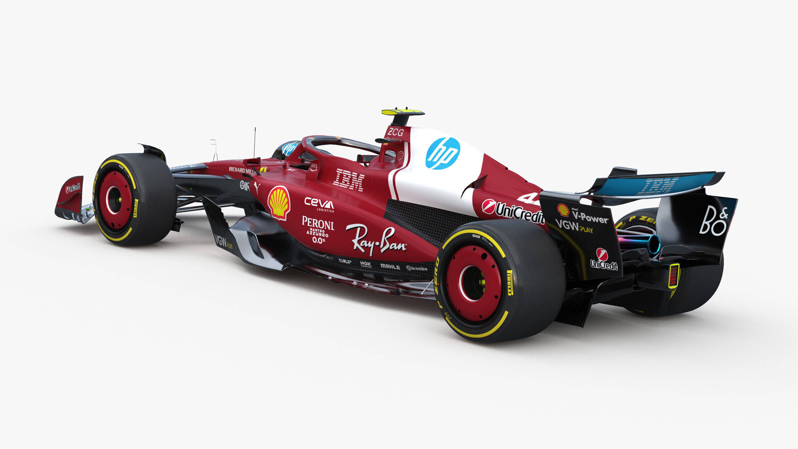 F1 Ferrari SF25 season 2025 Low-poly 3D model_4