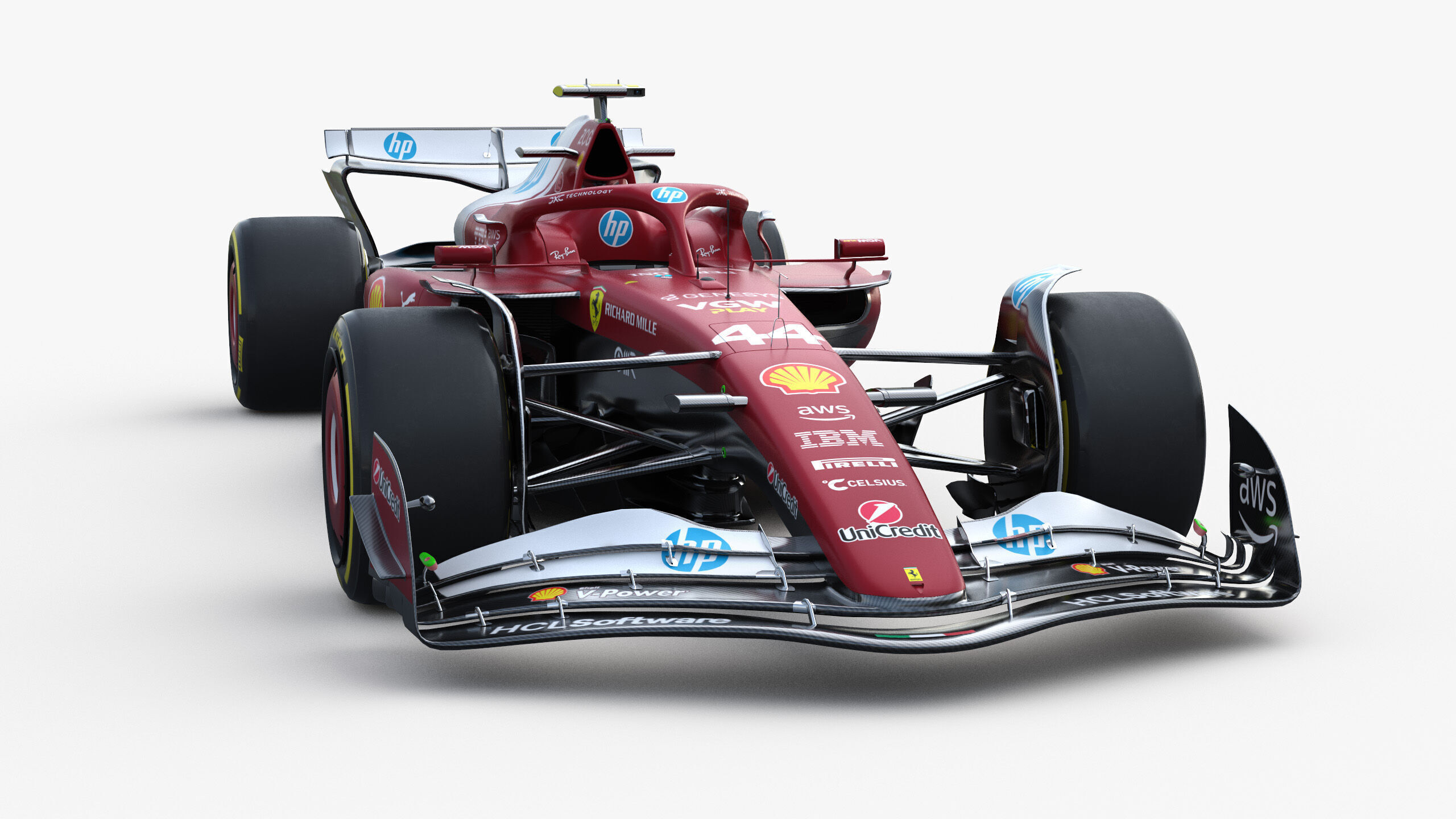 F1 Ferrari SF25 season 2025 Low-poly 3D model_11