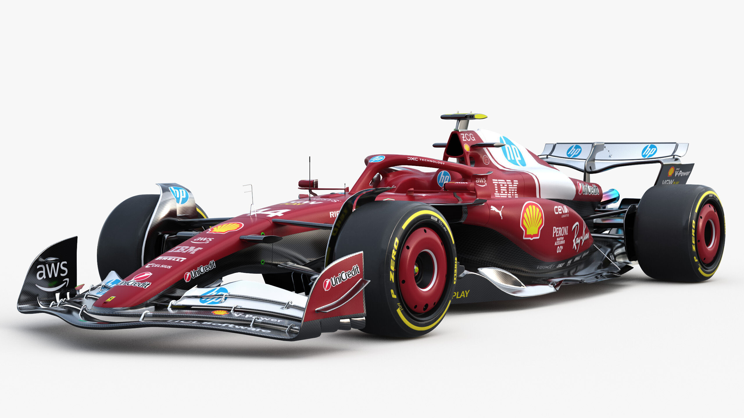 F1 Ferrari SF25 season 2025 Low-poly 3D model_1