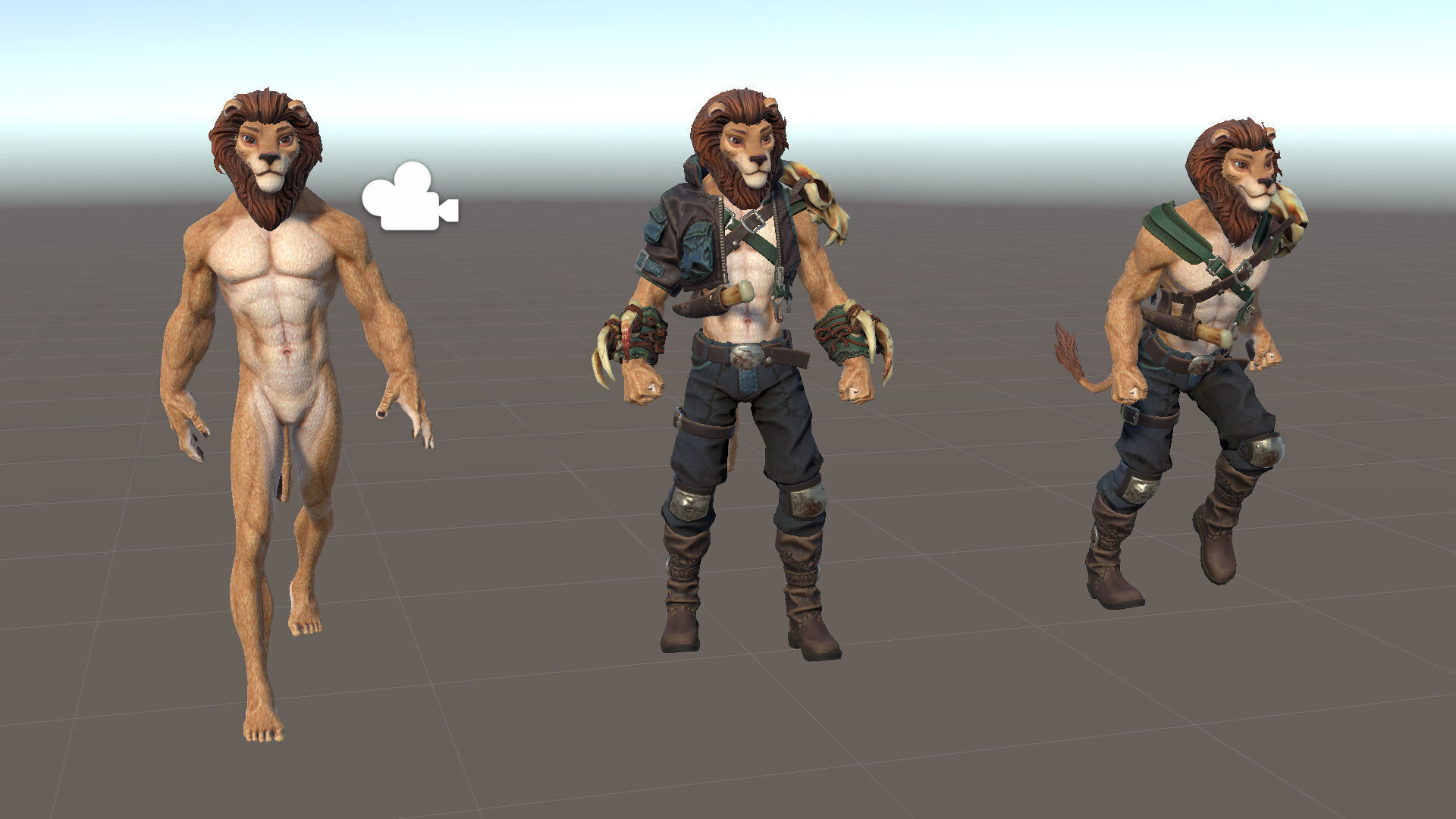 Lion Man Low-poly 3D model_20