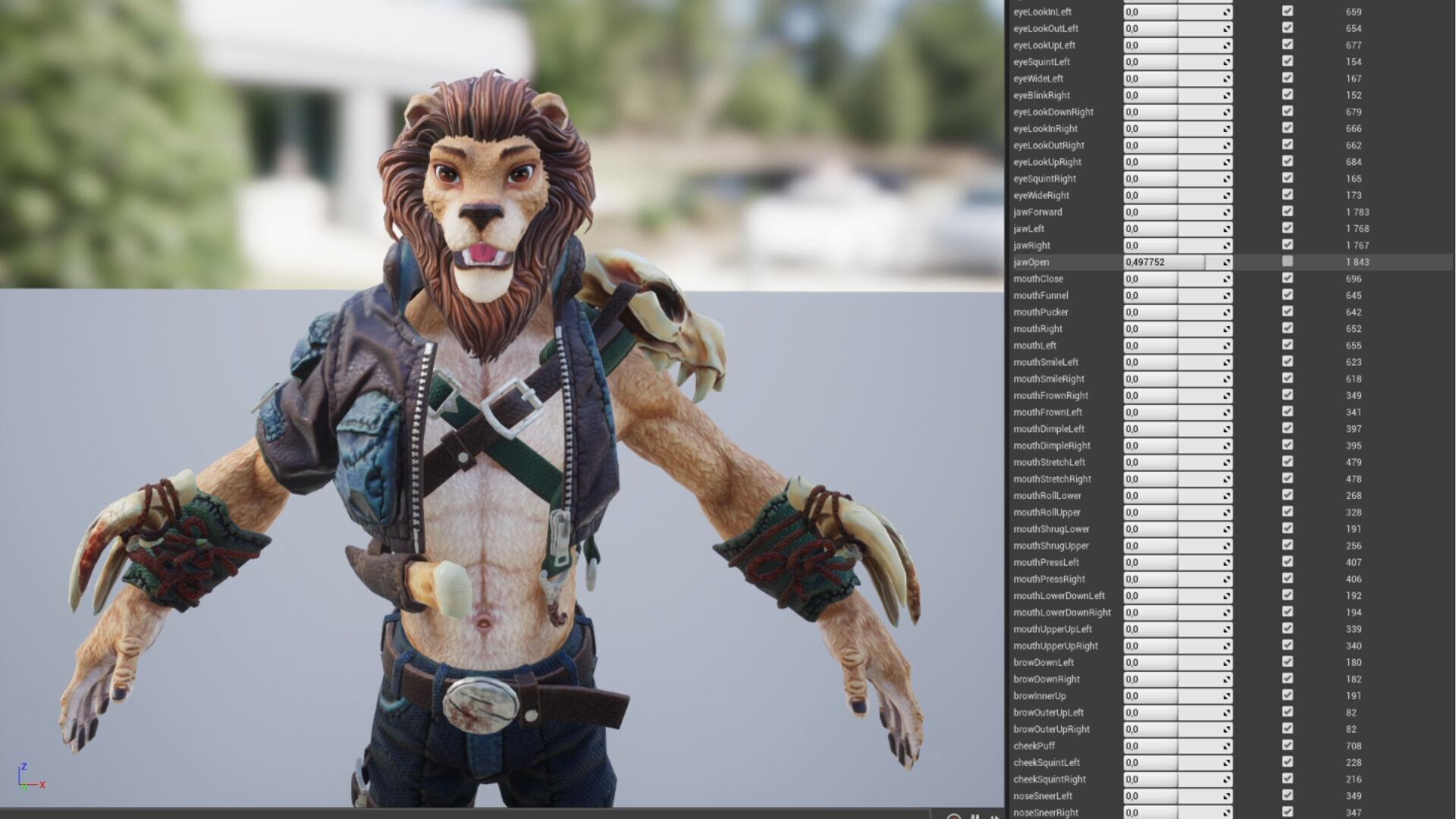 Lion Man Low-poly 3D model_10
