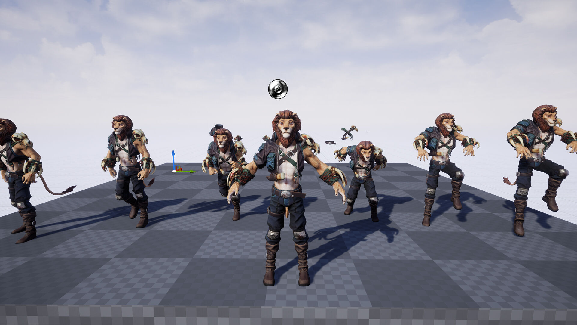 Lion Man Low-poly 3D model_4