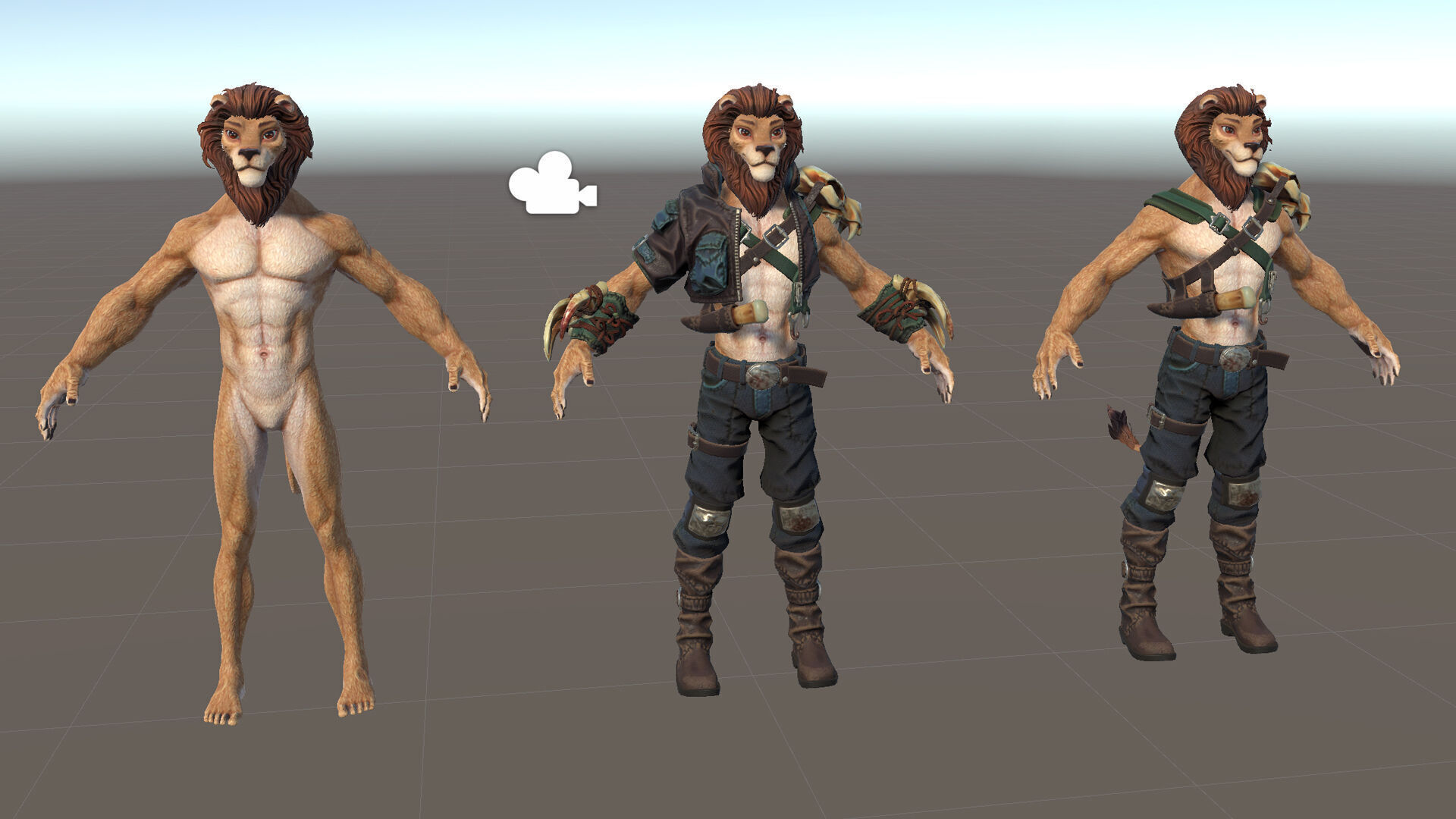 Lion Man Low-poly 3D model_18
