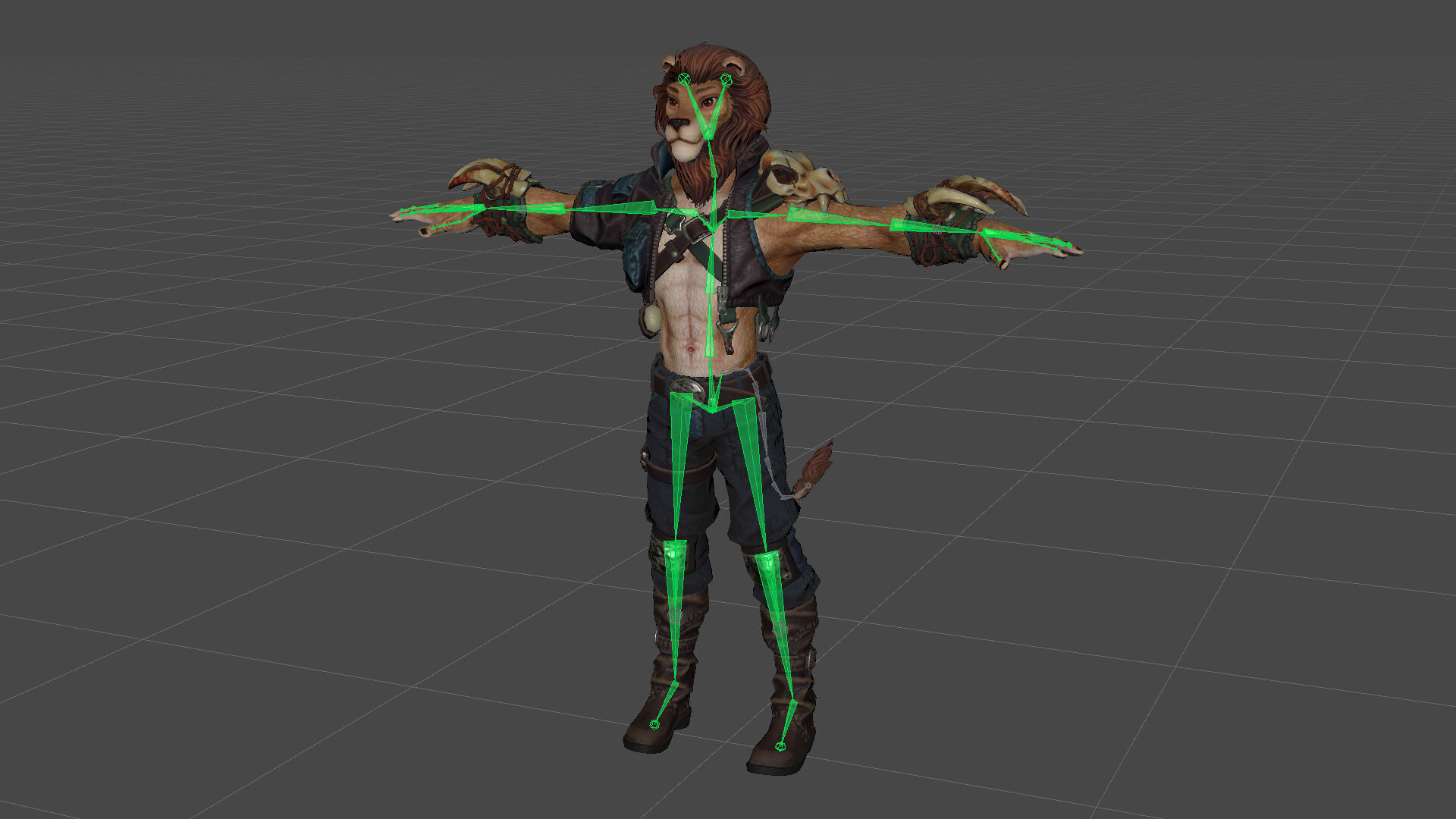 Lion Man Low-poly 3D model_23