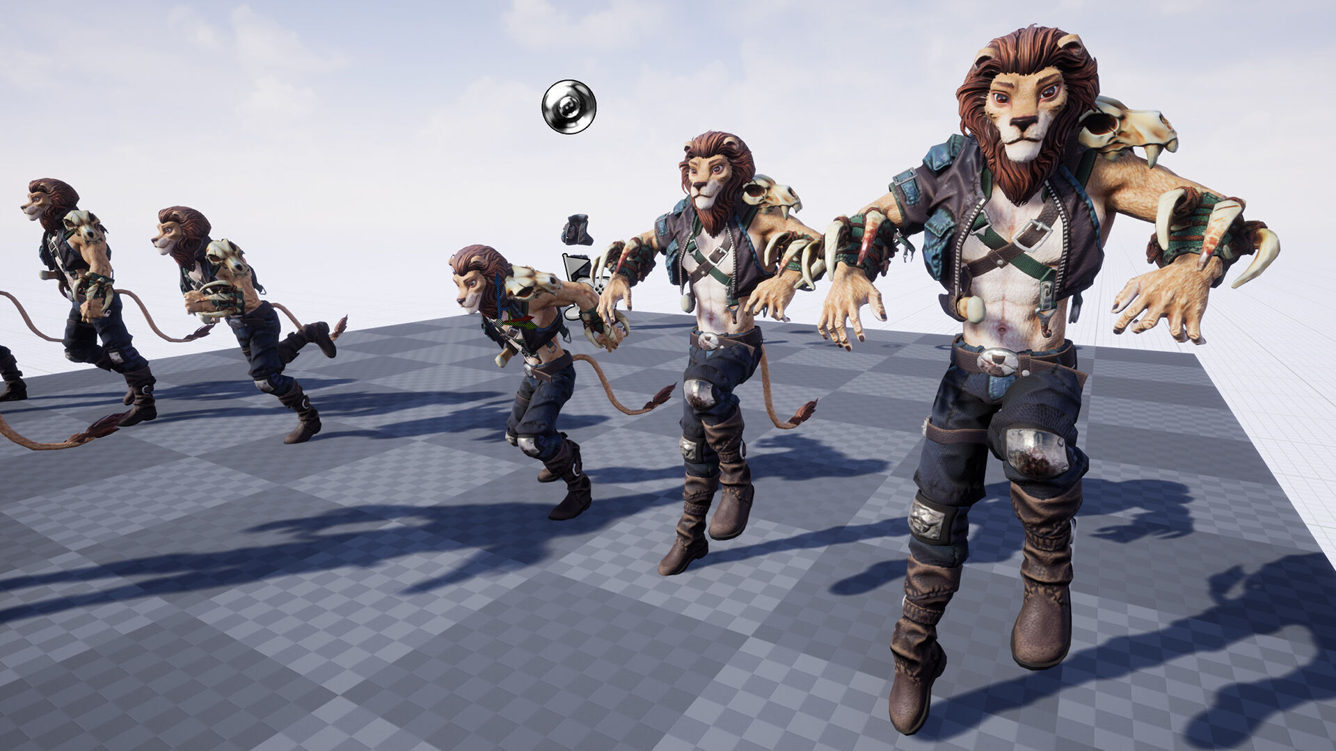 Lion Man Low-poly 3D model_6