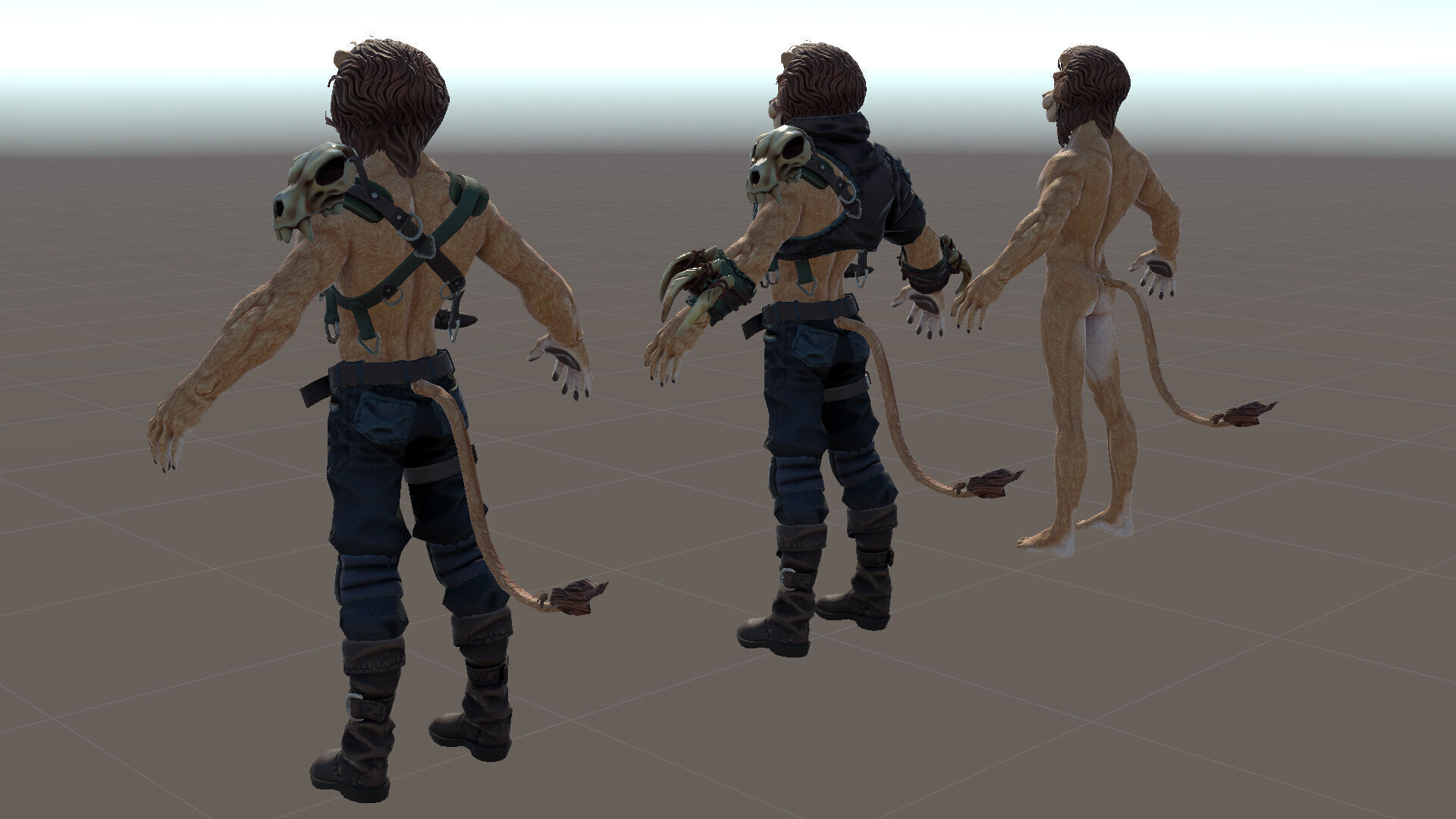 Lion Man Low-poly 3D model_19