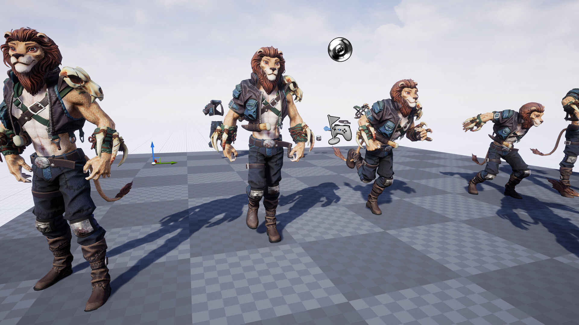 Lion Man Low-poly 3D model_5