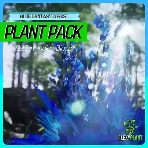 Blue Fantasy Forest - 6 Radiant Indigo Bloom Grass Fern Plant