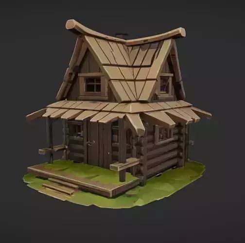 wooden log cabin