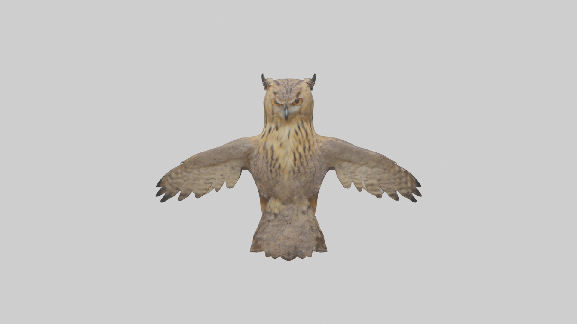 Eurasian Eagle Owl perching model Low-poly 3D model_1