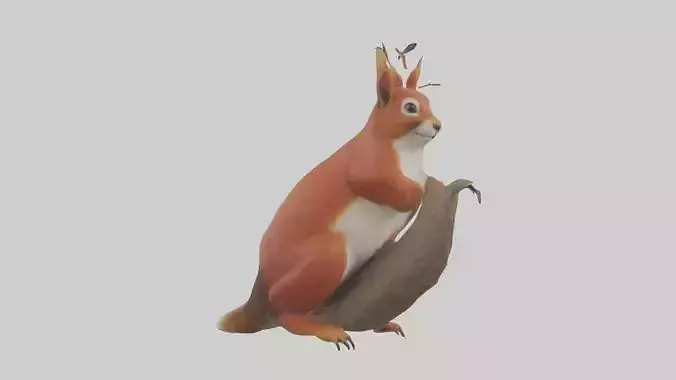 Eurasian Red Squirrel climbing model