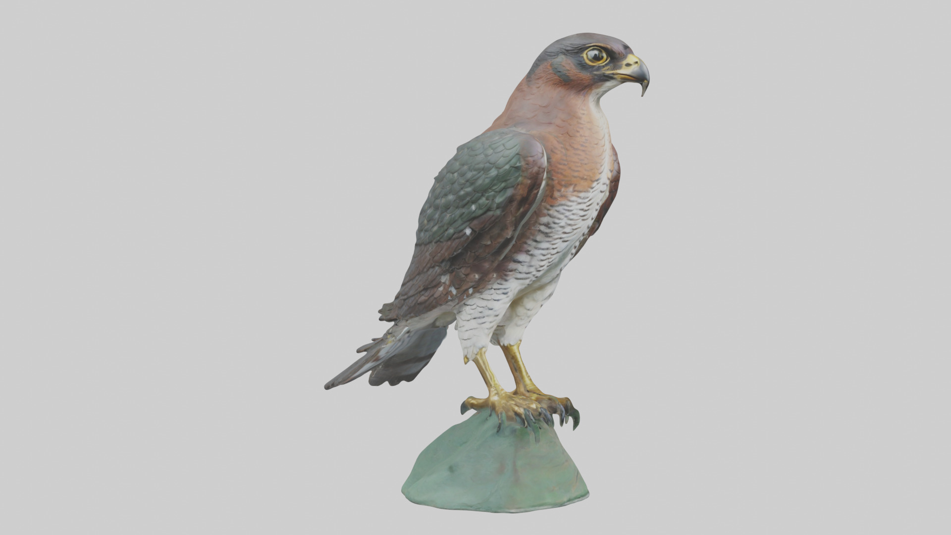 Eurasian Sparrowhawk statue model Low-poly 3D model_23