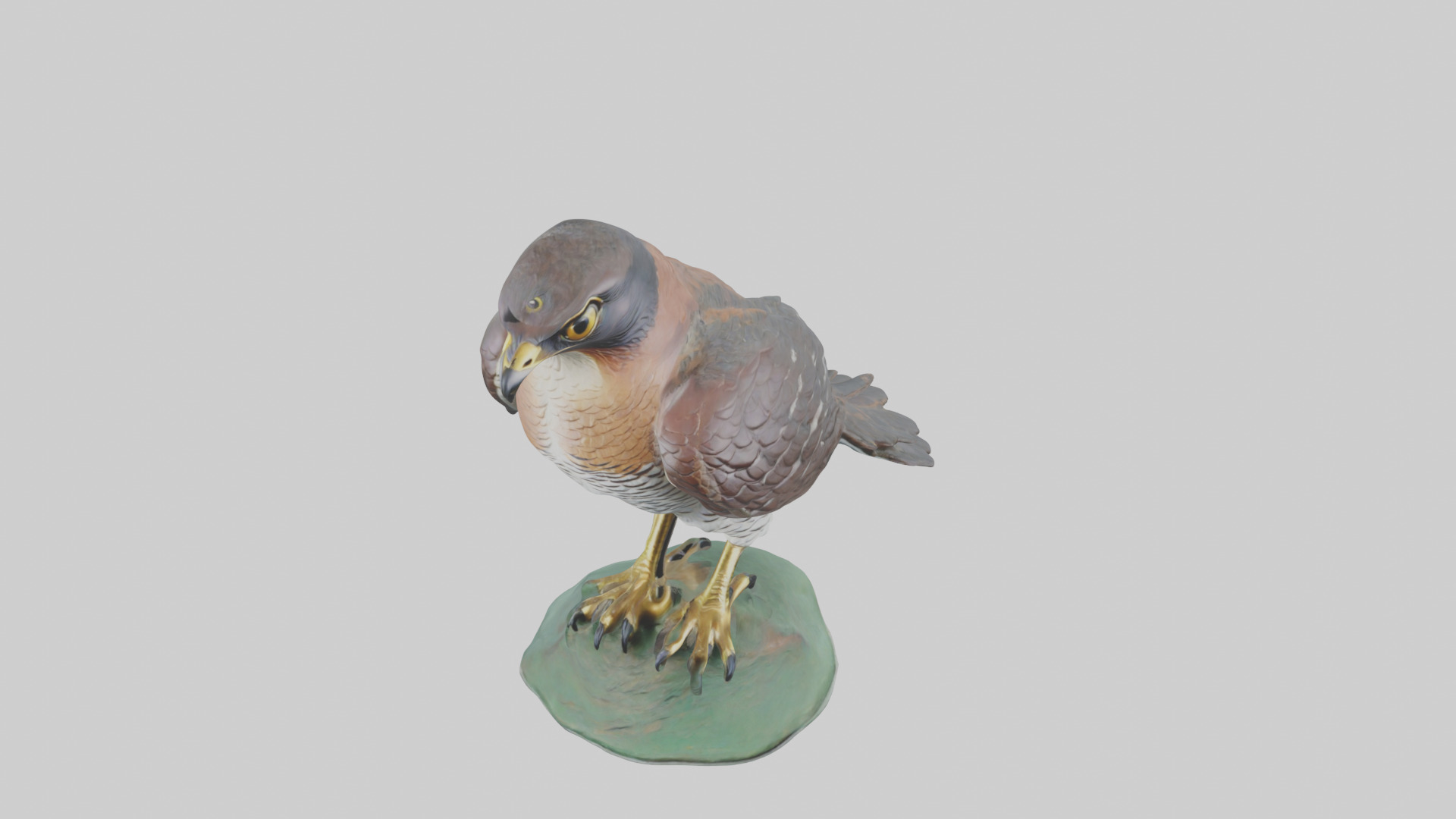Eurasian Sparrowhawk statue model Low-poly 3D model_26
