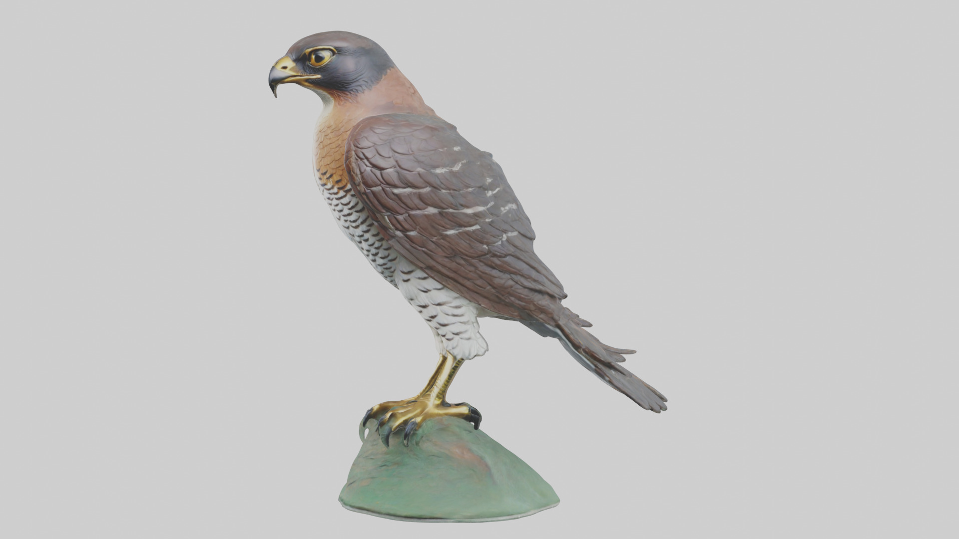 Eurasian Sparrowhawk statue model Low-poly 3D model_11