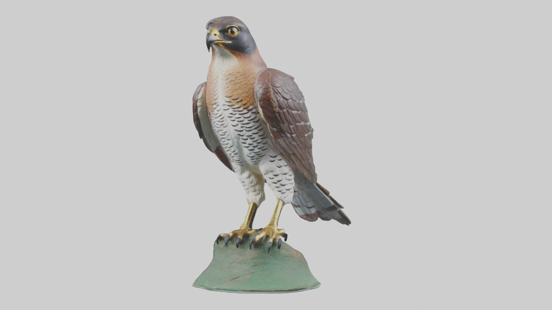 Eurasian Sparrowhawk statue model Low-poly 3D model_19