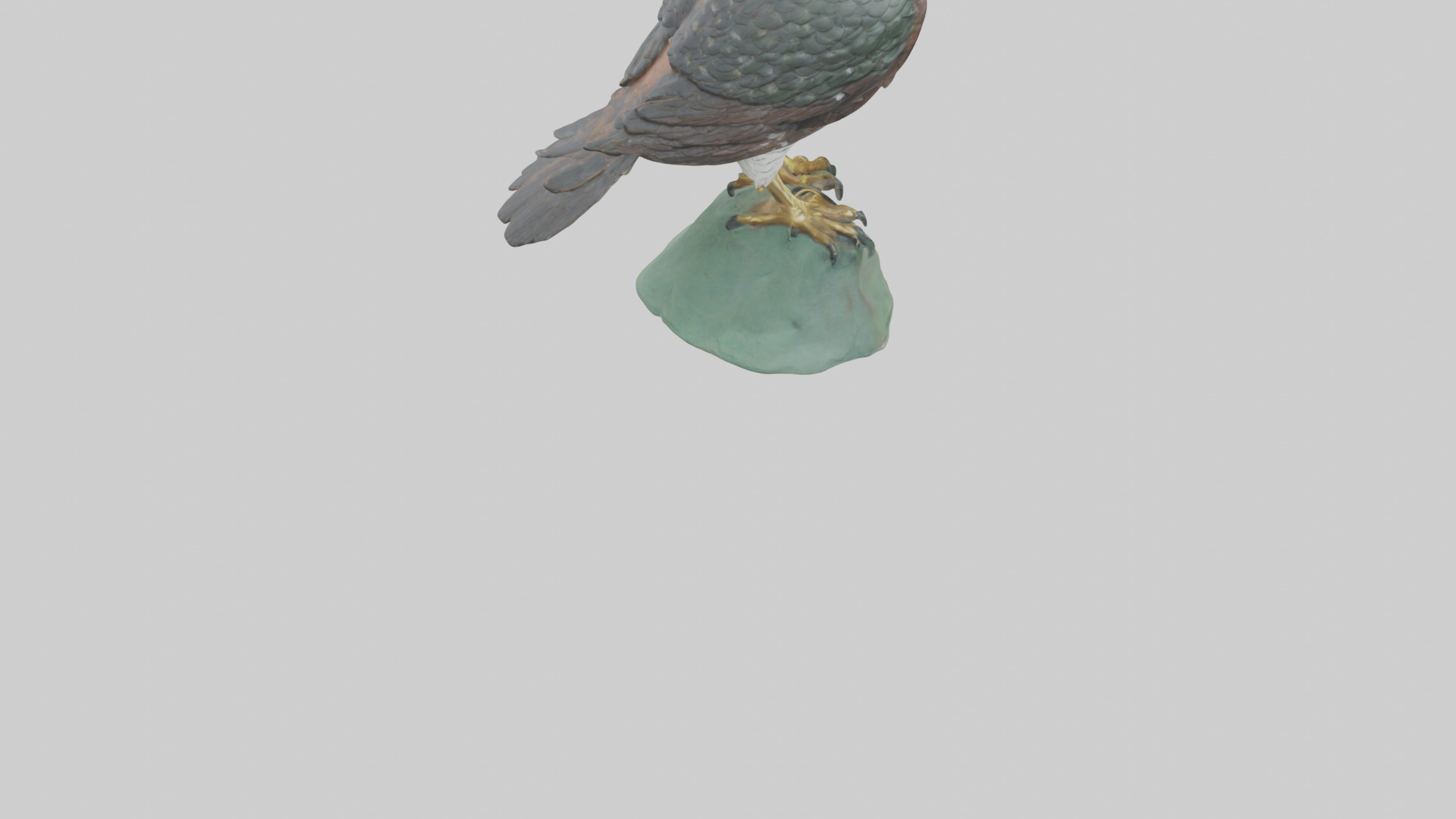 Eurasian Sparrowhawk statue model Low-poly 3D model_6