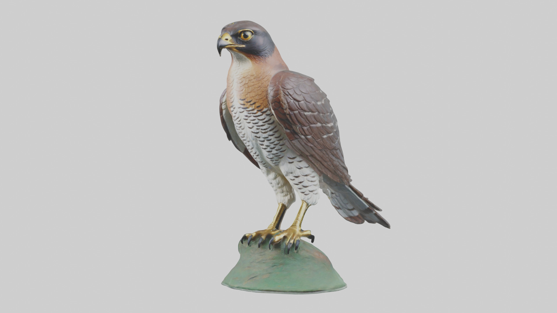 Eurasian Sparrowhawk statue model Low-poly 3D model_13