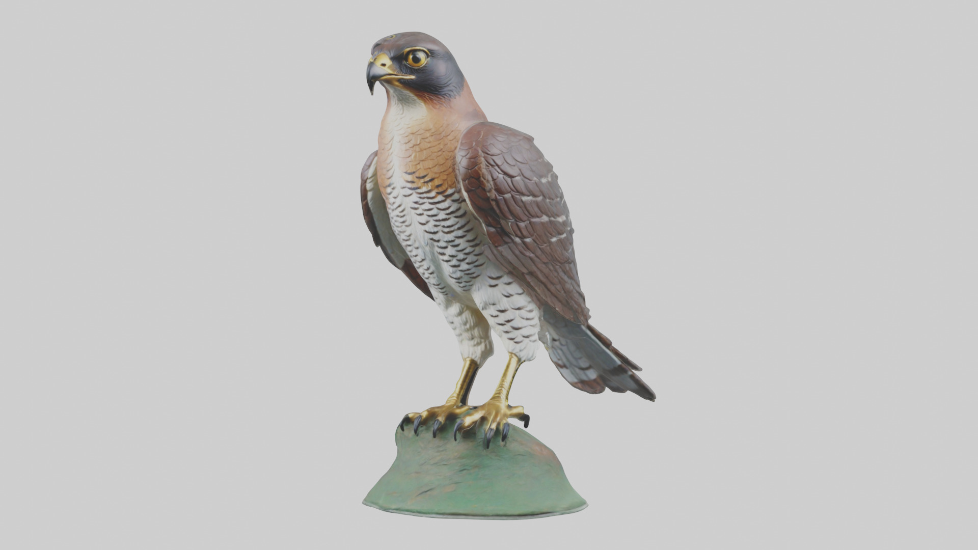 Eurasian Sparrowhawk statue model Low-poly 3D model_12