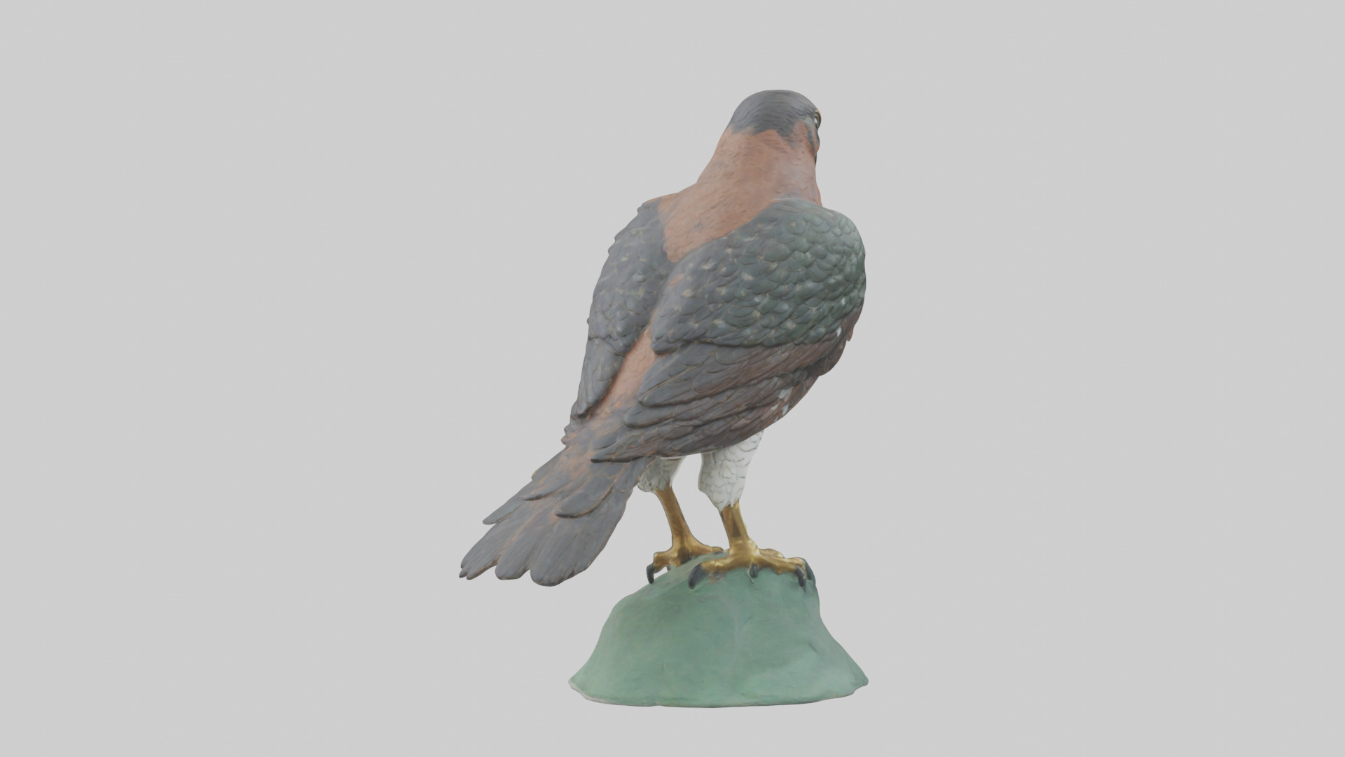 Eurasian Sparrowhawk statue model Low-poly 3D model_2