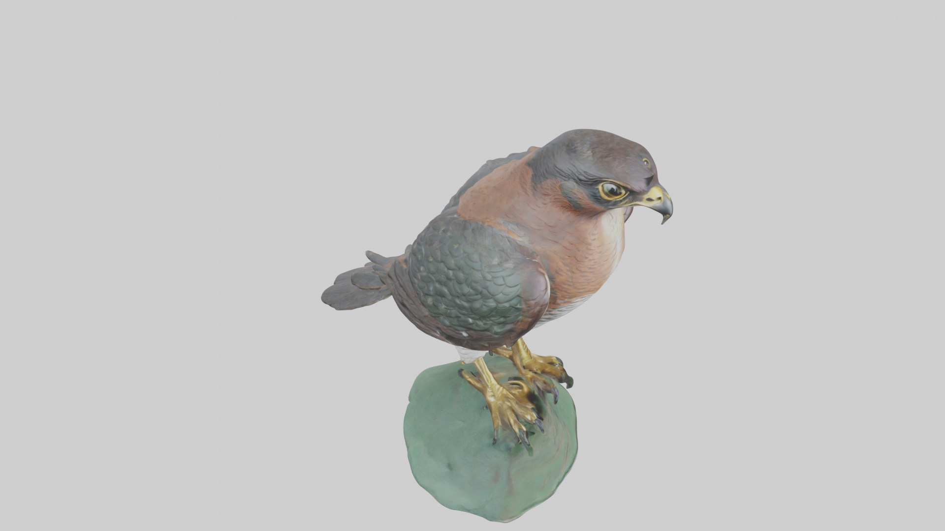 Eurasian Sparrowhawk statue model Low-poly 3D model_28