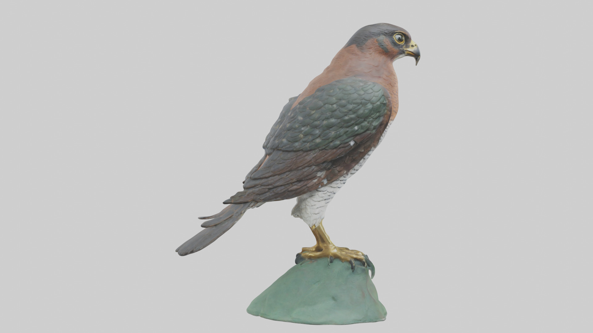 Eurasian Sparrowhawk statue model Low-poly 3D model_4