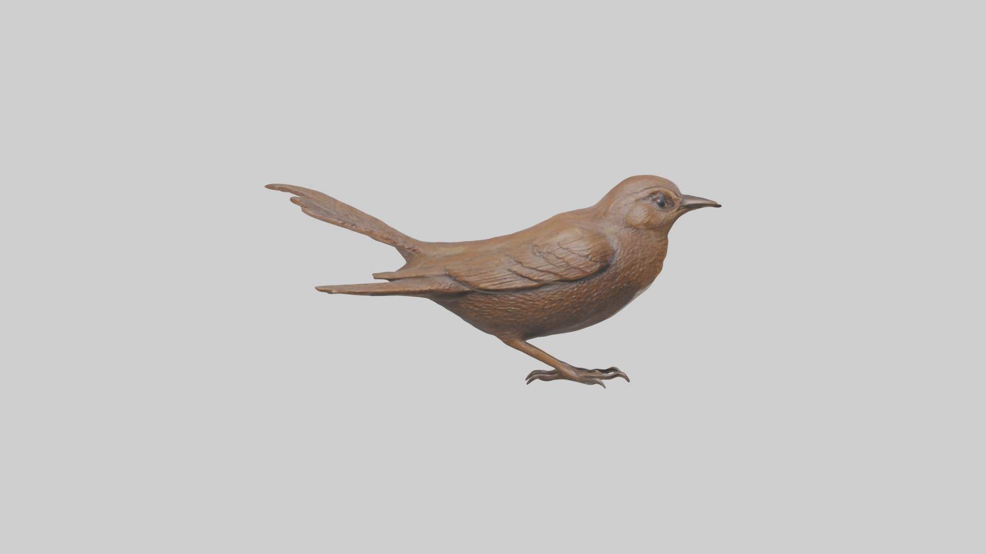 Eurasian Wren statue model Low-poly 3D model_13