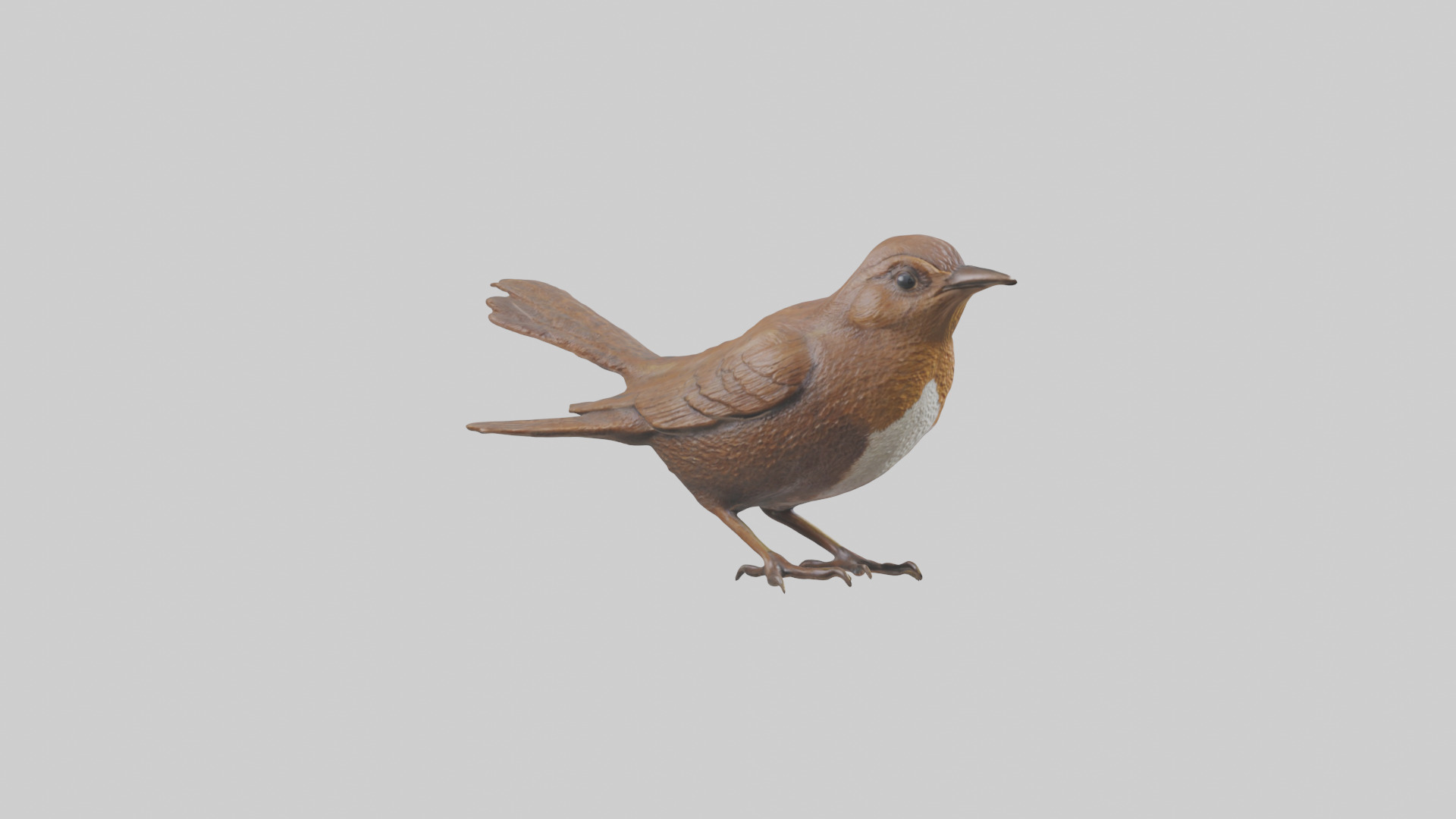 Eurasian Wren statue model Low-poly 3D model_11
